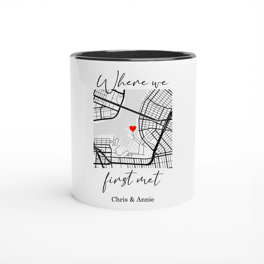 Where We First Met - Personalized Map Mug - Gift For Her, Gift For Him - Anniversary gift, Valentines Gift